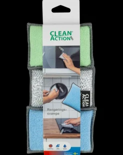 Clean Action Pro Rengøringssvamp mikrofiber 3-pak| Rengøringsartikler