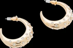 Øreringe chunky med sten - guld| Smykker & Hårpynt