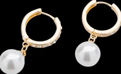 Øreringe hoop med perle - guld| Smykker & Hårpynt