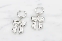 Øreringe hoop med sløjfe - sølv| Smykker & Hårpynt