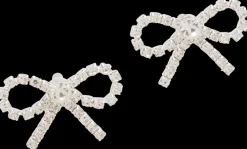 Øreringe sløjfe med sten - sølv| Smykker & Hårpynt