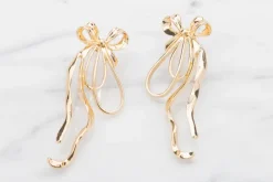 Øreringe stor sløjfe - guld| Smykker & Hårpynt
