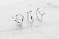 Ring bølget 3 stk. - sølv| Smykker & Hårpynt