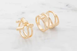 Ring sløjfe 2 stk. - guld| Smykker & Hårpynt