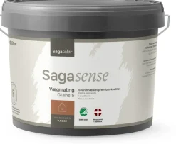 SagaSense Vægmaling Glans 5 Råhvid - 9 liter| Maling Indendørs