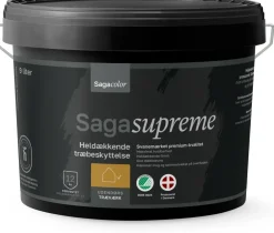 SagaSupreme Heldækkende Træbeskyttelse - Hvid 9 liter| Træbeskyttelse Og -Olie