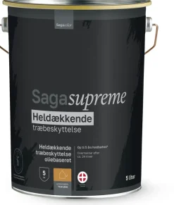 SagaSupreme Heldækkende Træbeskyttelse 5 liter - Svenskrød| Træbeskyttelse Og -Olie