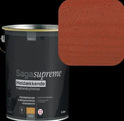 SagaSupreme Heldækkende Træbeskyttelse 5 liter - Svenskrød| Træbeskyttelse Og -Olie