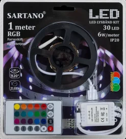 Sartano Flexstrip RGB LED og fjernbetjening - 1 meter| Lyslister