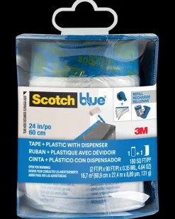 Scotch Blue™ Afdækningsplast Dispenser med tape - 60,9 cm x 27,4 meter| Afdækning