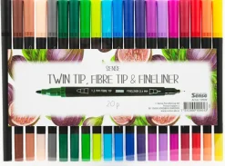 Sense Fineliner tyk/tynd 20 stk.| Kontorartikler|Øvrige Hobbyartikler