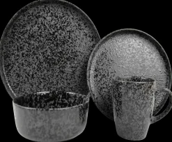 SJÖBO Servicesæt 16 dele - sort| Service Og Bestik