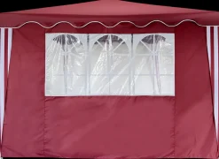 Sidevæg 3m med vindue - Rød| Pavilloner, Partytelte Og Tilbehør