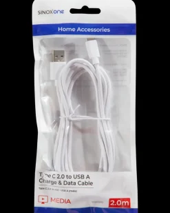 SINOX - USB-C kabel hvid - 2 meter| Gaming Tilbehør