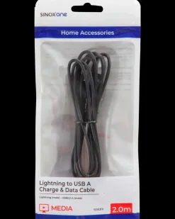 SINOX Lightningkabel 2 meter - sort| Mobiltilbehør