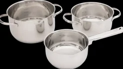 SJÖBO Gryder i rustfrit stål 6 dele| Gryder Og Pander