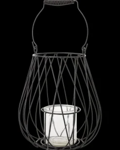 SJÖBO Lanterne med glasindsats H. 33 cm - metal| Dekoration|Øvrig Belysning