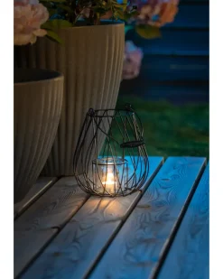 SJÖBO Lanterne med glasindsats H. 33 cm - metal| Dekoration|Øvrig Belysning