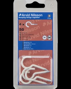 Arvid Nilsson Skruekrog 50 mm hvid 4-pak| Kroge Og Ophæng