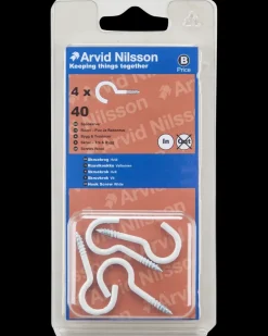 Arvid Nilsson Skruekrog 40 mm hvid 4-pak| Kroge Og Ophæng