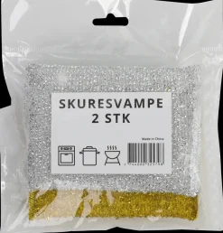 Skuresvamp guld og sølv 2-pak| Rengøringsartikler