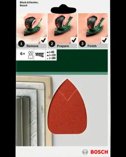 Bosch Slibepapir 95 x 135 mm K80-180 - 6 stk.| Slibepapir