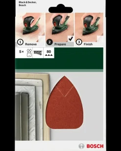 Bosch Slibepapir 95 x 135 mm K80 - 5-pak| Slibepapir