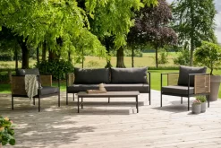 Sofasæt NANA 4 dele - Sort/grå| Havemøbelsæt