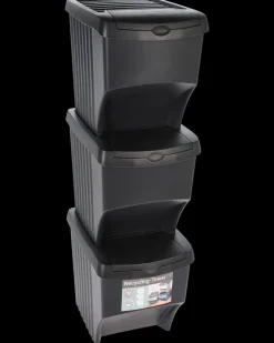 Sorteringskasser 22 liter 3-pak - sort| Opbevaringsbokse Og -Kasser