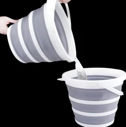 Spand foldbar hvid/grå 10 L| Rengøringsartikler