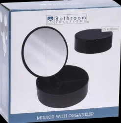 Spejl med organizer Ø14 cm - assorterede farver| Øvrige Artikler