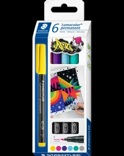 Staedtler Lumocolor permanent pen 6-pak| Kontorartikler