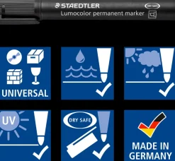 Staedtler Permanent pen Lumocolor 2-5 mm - sort| Kontorartikler