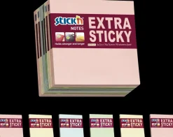 Sticky notes 76x76 mm 90 ark x 6 blokke - pastel farver| Kontorartikler