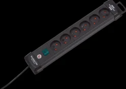 Brennenstuhl Stikdåse 6 udtag - sort| Stikdåser