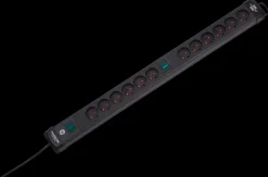 Brennenstuhl Stikdåse 2 x 6 udtag - sort| Stikdåser