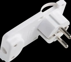 Stikprop schuko vinkel flad - hvid| Stikpropper