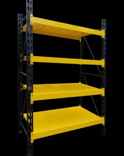 Stålreol 180 x 120 x 60 sort/gul| Stålreoler