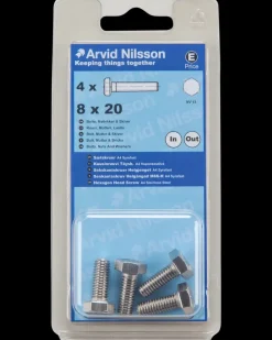 Arvid Nilsson Sætskrue A4 M8 x 20 mm 4-pak| Maskinskruer, Bolte Og Møtrikker