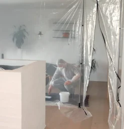 Støvvæg i bæretaske| Afdækning