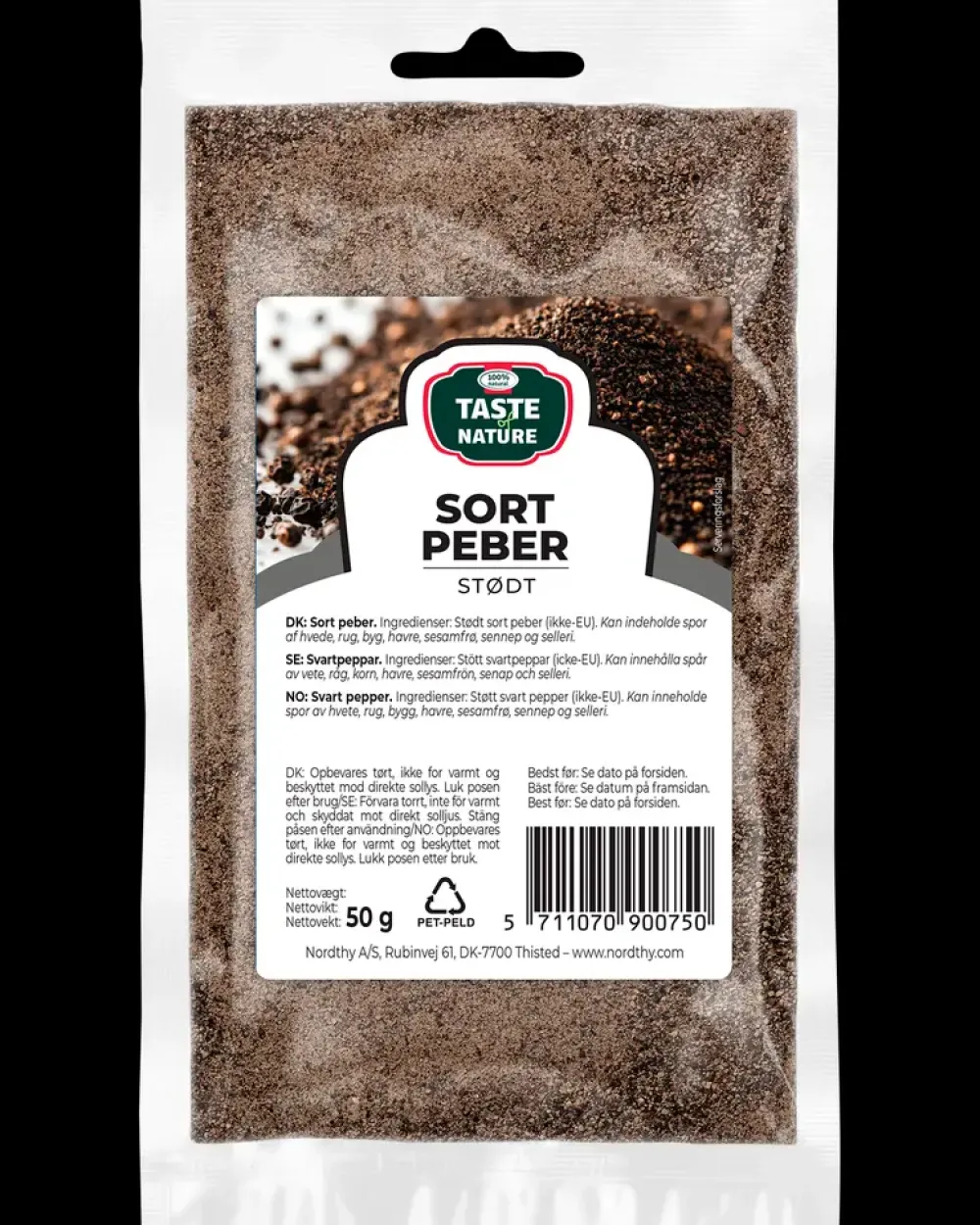 Taste of Nature – Sort Peber Stødt 50 g| Reserve- Og Løsdele|Grilltilbehør