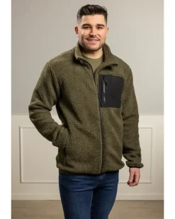 Teddy Pile jakke army str. L| Jakker Og Veste