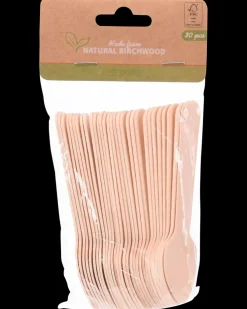 Teske i træ 30-pak - Oval| Engangsservice