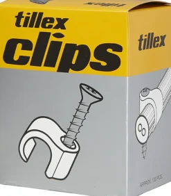 Tillex Skrueclips 8-12 mm - hvid| Kabelclips