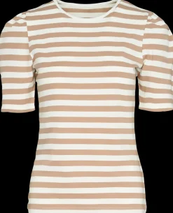 Designed FOR YOU T-shirt Stribet - Hvid/sand| T-Shirts Og Skjorter