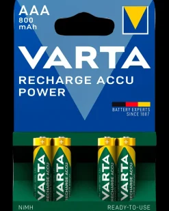 Varta Genopladelig batteri - AAA 800mAh 4-pak| Batterier